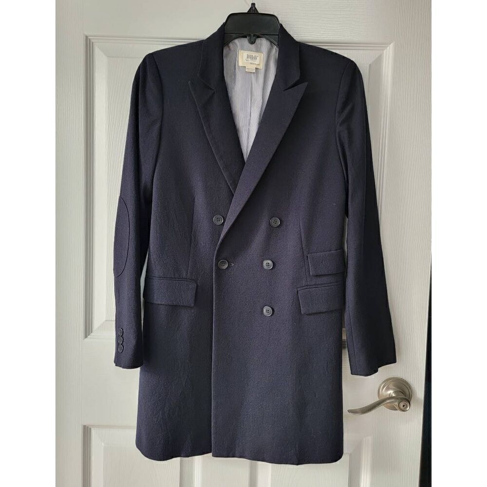 Boy. Band Of Outsiders Wool Double Breasted Elbow Pads Navy Blazer S
